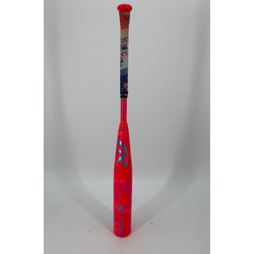 Rawlings Icon Electric Unicorn Baseball Bat Youth 31 -8 Pink Camo USSSA
